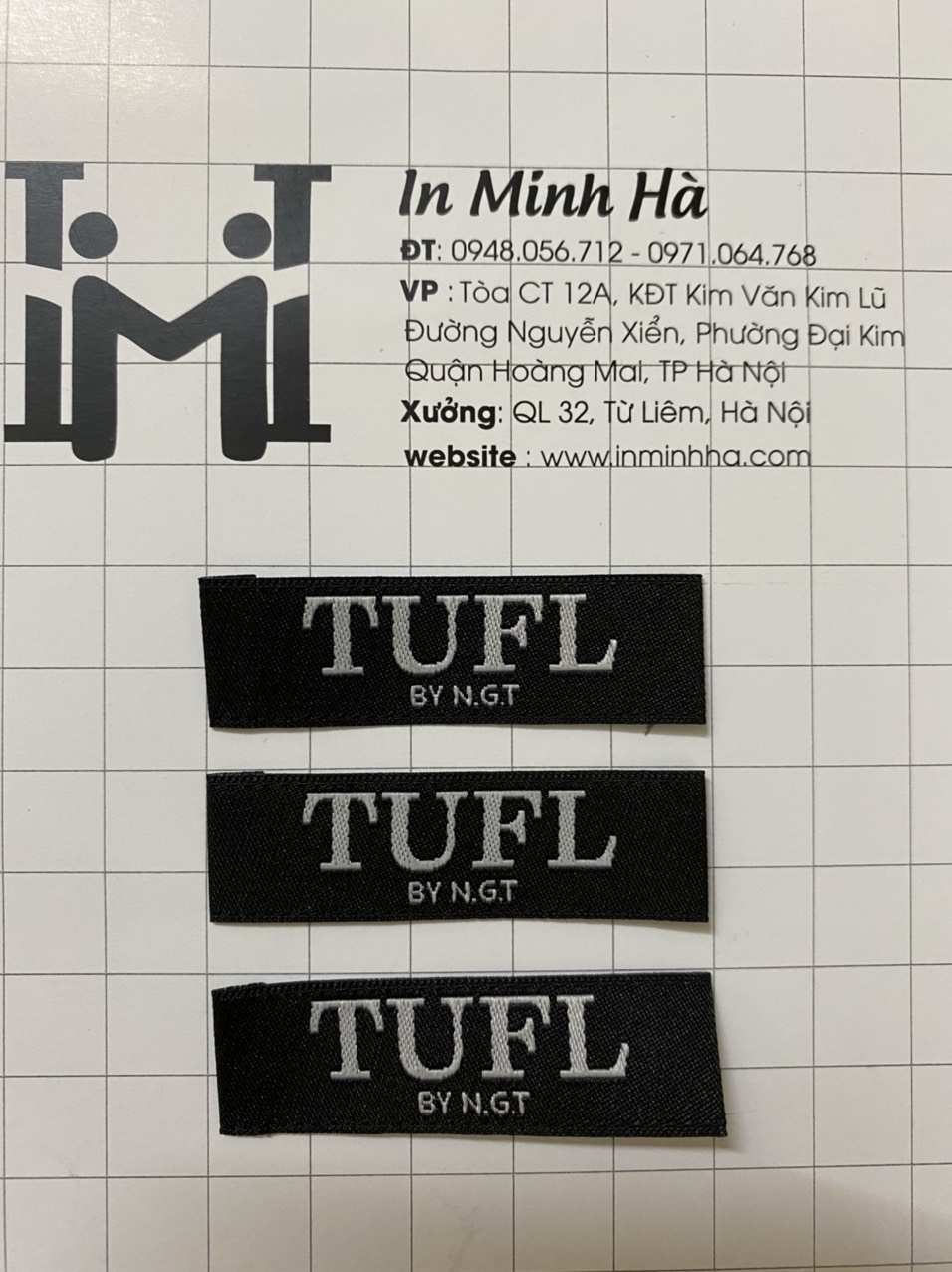 TEM VẢI DỆT 2 DA GẮN CỔ ÁO - IN MINH HÀ