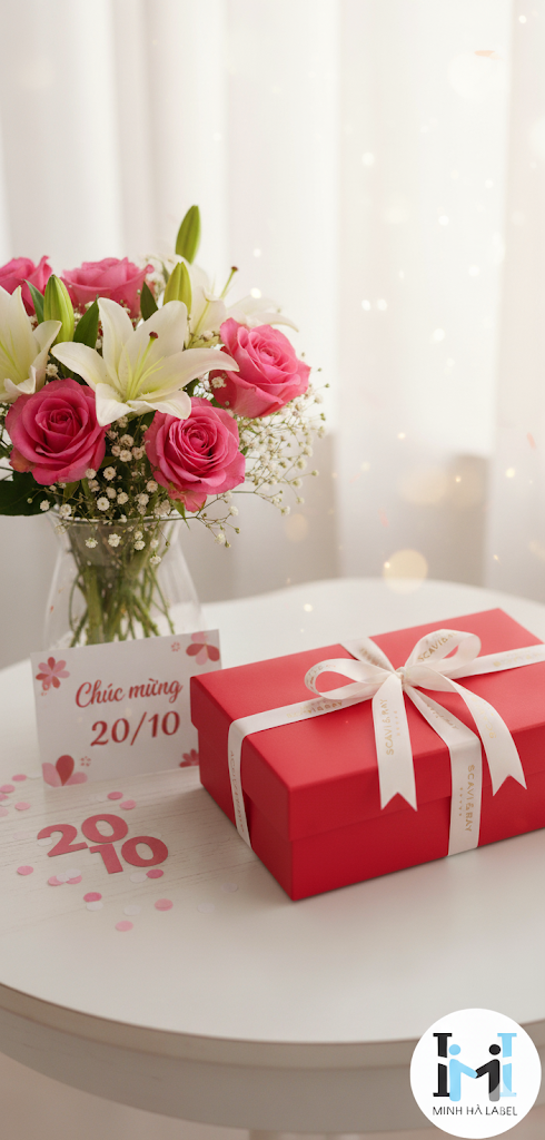 In Logo Lên Dây Ruy Băng Gói Quà Tặng 20/10 – Nâng Tầm Giá Trị Món Quà