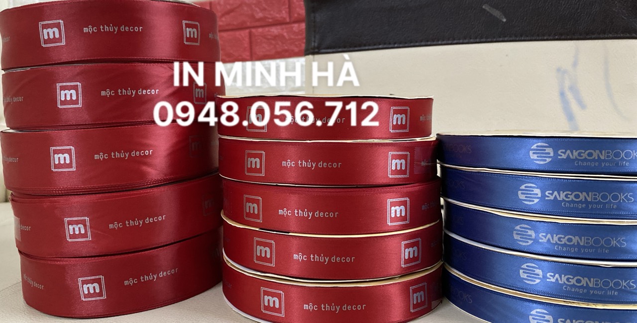 DỊCH VỤ IN RUY BĂNG THƯƠNG HIỆU LOGO CAO CẤP- IN MINH HÀ